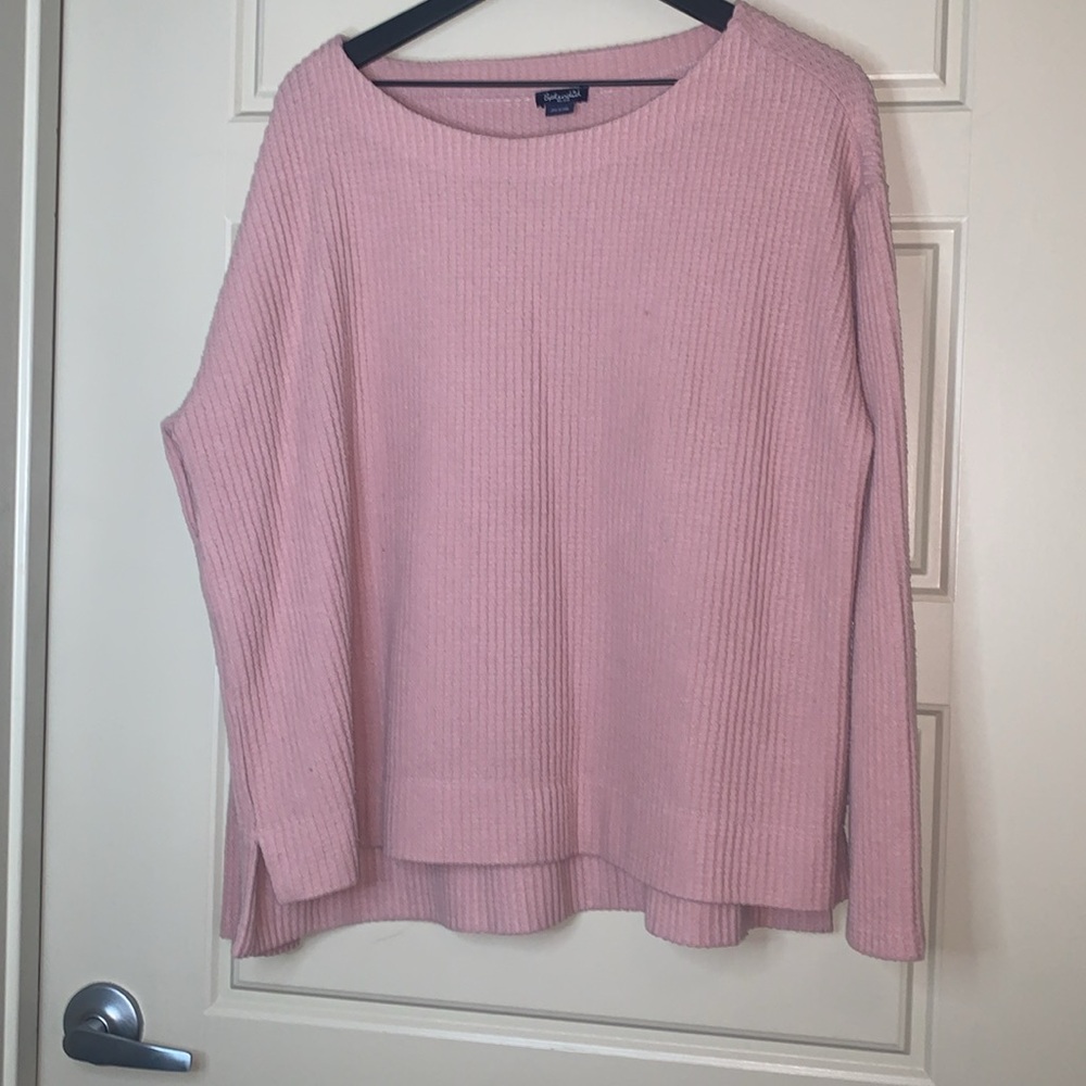 Splendid women’s Thermal Waffle Top/Light Blush pullover shirt size XL